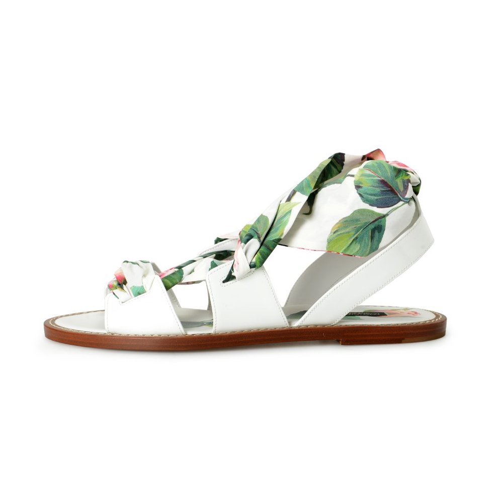 Dolce & Gabbana Women's Floral Print Ankle Wrap Sandals Shoes US 7 IT 37 - Picture 2 of 7